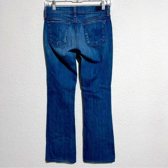 Citizens of Humanity Medium Wash Whiskered Distressed Low Rise Boot Cut Jeans 25 - Picture 2 of 13